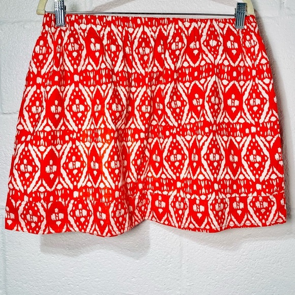 J.Crew Size Large Orange Mini Skirt with Liner and Pockets - Picture 3 of 7